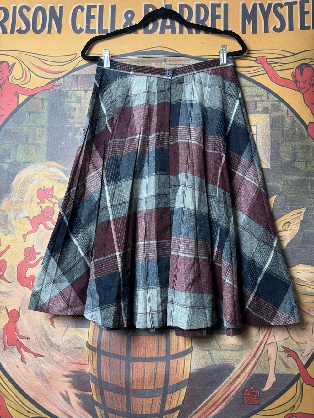D’Allaird’s Union Tag Vintage Wool Plaid Circle Skirt